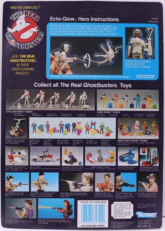 1991 Kenner The Real Ghostbusters Carded Action Figure - Ecto-Glow Heroes  Louis Tully