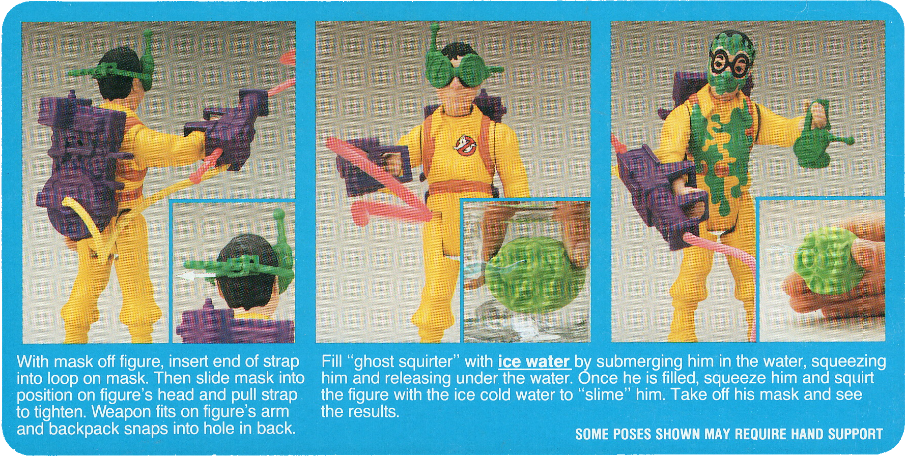 1986 Kenner The Real Ghostbusters Slimed Heroes Louis Tully and Four-Eyed  Ghost (C1C)